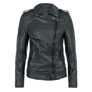 Muubaa Dark Green Leather Jacket
